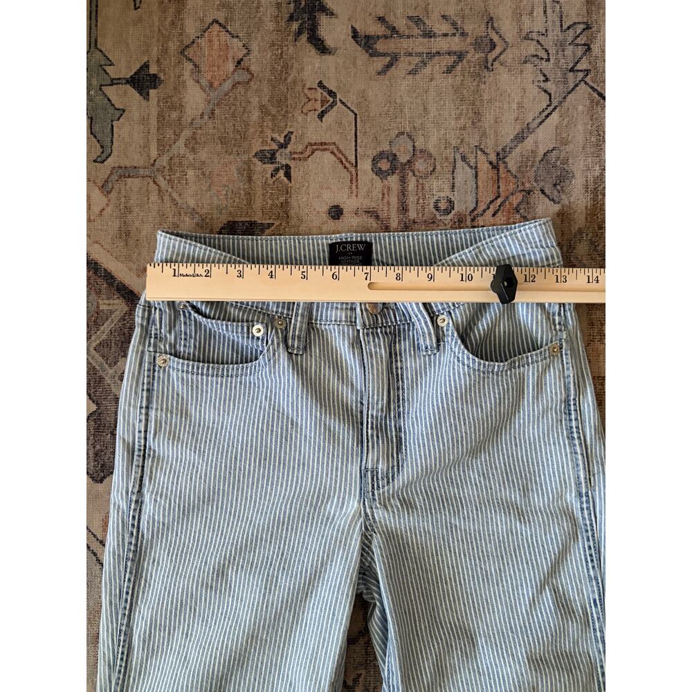 J.Crew High Rise Vintage Straight Jeans Womens 25 Blue White Stripe - Picture 5 of 5